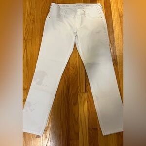 Size 32 White Angel Maternity Mid Rise Skinny Ankle Jeans